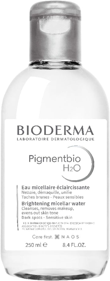 Bioderma Pigmentbio H2O Micellar Water - Anti-Dark Spot Brightening Cleanser Formulated For Skin With Hyperpigmentation, Gentle Make Up Remover, 250Ml
