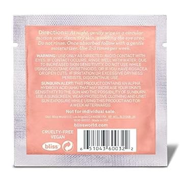 Bliss Rose Gold Rescue Daily Peel - 15 Ct | Vegan & Paraben-Free | 8% Pha + Aha Blend For Sensitive Skin | Targets Dull Skin, Wrinkles, Enlarged Pores, Uneven Tone & Texture