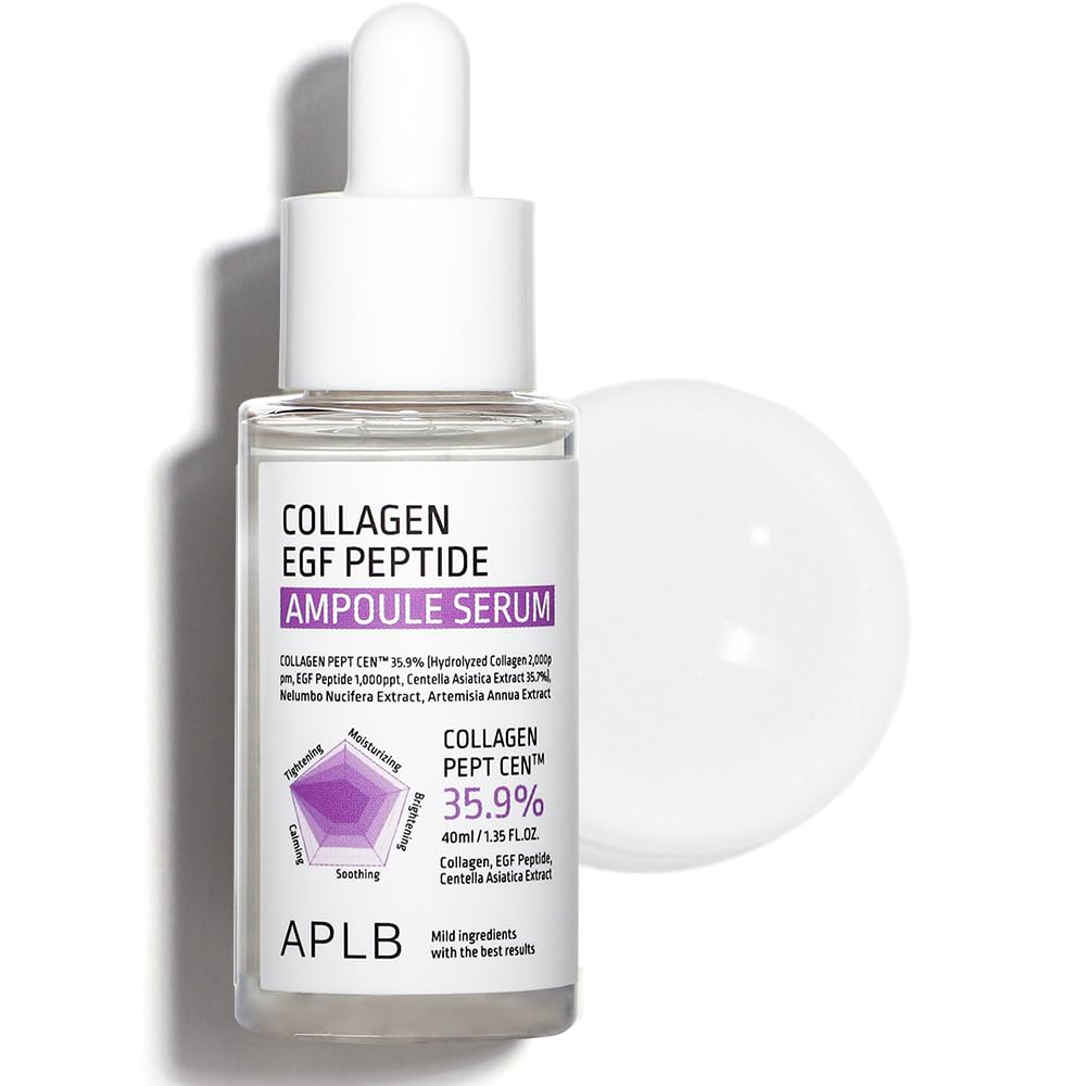 Aplb Collagen Egf Peptide Ampoule Serum | Collagen Pept Cen™ 35.9% 1.35 Fl.Oz/Korean Skincare, Elasticity Care, Long Lasting Moisturizing, Revitalize For Gentle And Improve Skin Texture