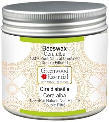 Greenwood Essential Pure Beeswax (Cera Alba) 100% Natural Therapeutic Grade 50Gm (1.76 Oz)
