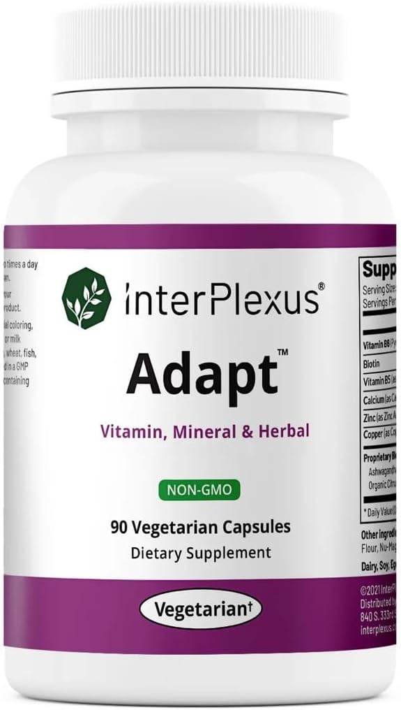 Adapt - Vitamin, Mineral, & Herbal Adrenal Supplement - Gluten Free, Dairy Free, Soy Free - 90 Capsules (90 Servings)
