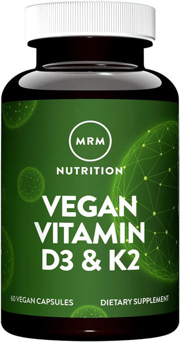 Mrm Nuturition Vegan Vitamin D3 & K2 | Bone + Immune Health | Made From Lichens | Supports Calcium Absorption | Vegan + Vegetarian Friendly | 60 Servings