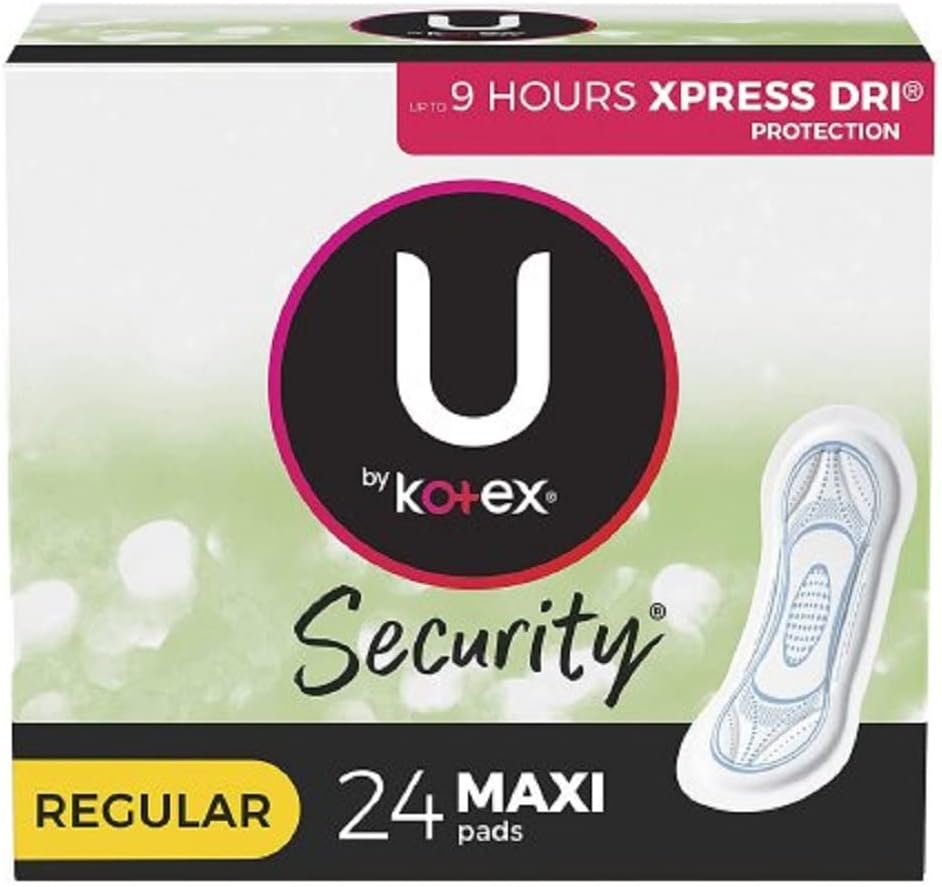 Kotex U Reg Security Maxi 24ct (Pack of 3) : Health & Household