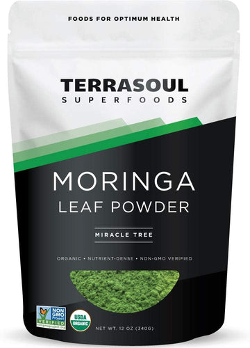 Terrasoul Superfoods Organic Moringa Powder, 11 Oz : Detox - Antioxidants - Immunity