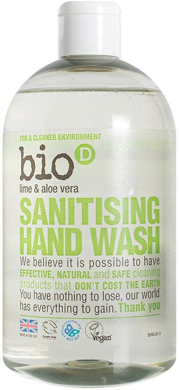 6 Pack of Bio-D Sanitising Hand Wash Lime Aloe 500 ML
