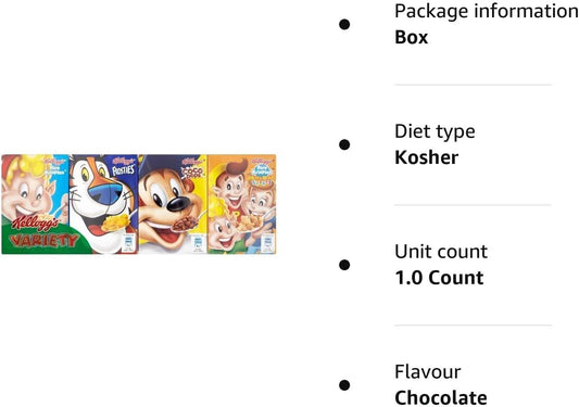 Kellogg'S Breakfast Cereal Variety Pack Boxes, 196G