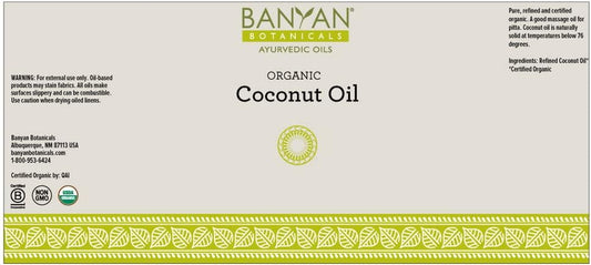 Banyan Botanicals Coconut Oil, Certified Organic, Wide-Mouthed Jar, 30