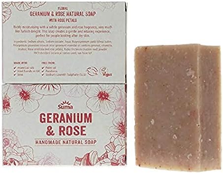 Suma Handmade Soaps | Rose & Geranium Soap | 6 X 95G