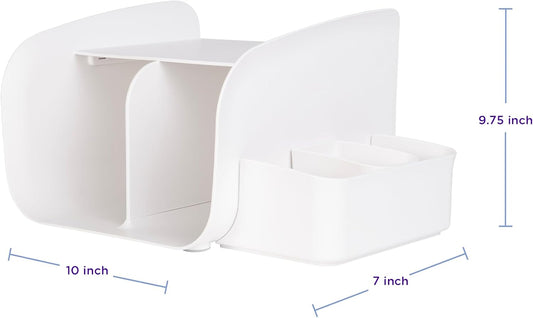 Ubbi Diaper Caddy Organizer, Stores Baby Diapers, Wipes & Baby Accessories, White