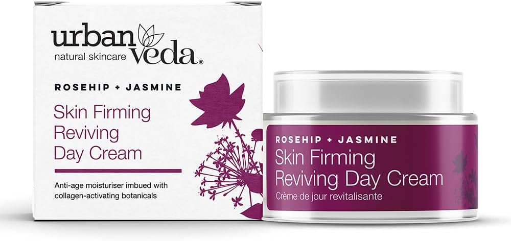 Urban Veda Skin Firming Reviving Day Cream| For Mature, Tired & Wrinkled Skin| Anti Age & Anti Wrinkle |Rosehip Oil, Rose Geranium Oil & Pomegranate Extract|Light Moisturiser Face Women And Men| 50 Ml