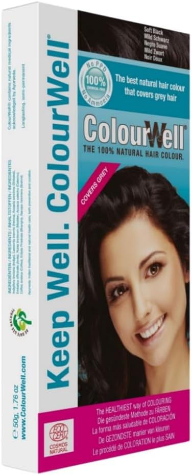Colourwell Natural Hair Colour, Soft Black, 50 G