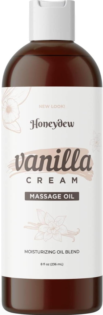 Vanilla Massage Oil for Date Night - Premium Easy Gliding Sensual Massaging Oil with Silky Smooth Non Greasy Non Staining Jojoba Coconut and Sweet Almond Oil - Therapeutic Grade Non GMO and Vegan
