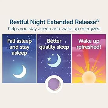 Dr. Whitaker Restful Night Extended Release Melatonin Sleep Aid Helps You Fall Asleep and Stay Asleep Longer with Dual-Layer, Extended Release Technology, 30 Tablets (30-Day Supply) : Health & Household