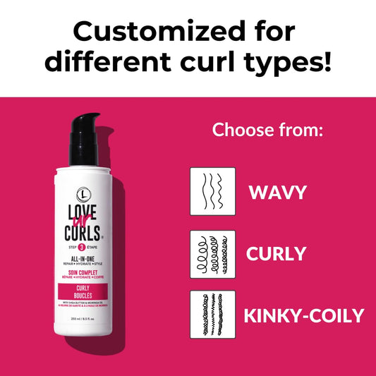 Love Ur Curls - Shampoo, Conditioner, Curly All In One Styler To Repair, Define And Hydrate Hair And Irish Sea Moss Gel For Touchable Hold