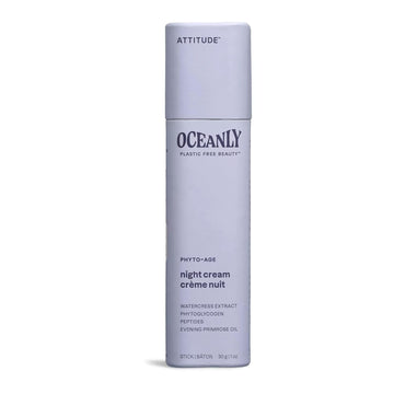 Attitude Oceanly Night Cream Bar, Ewg Verified, Plastic-Free, Plant And Mineral-Based Ingredients, Vegan And Cruelty-Free Face Moisturizing Products, Phyto Age, Unscented, 1 Ounce