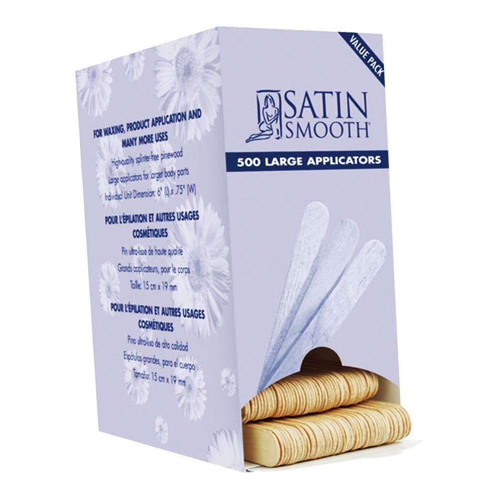 Satin Smooth Hair Waxing Large Applicators, 500 Count