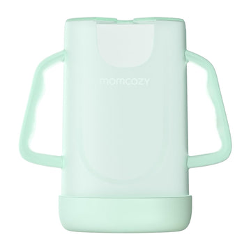 Momcozy Squeeze Pouch Holder For Food Pouches And Drink Boxes, Baby Pouch Holder Allows Baby To Self-Feed And Avoid Messes, Baby Food Pouch Holder Handle Is Easy To Grip, Comfortable, Green