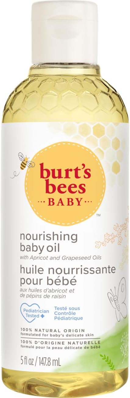 Burt'S Bees Baby Oil, Nourishing Baby Moisturiser With Apricot Oil, Paediatrician-Tested, 147.8 Ml