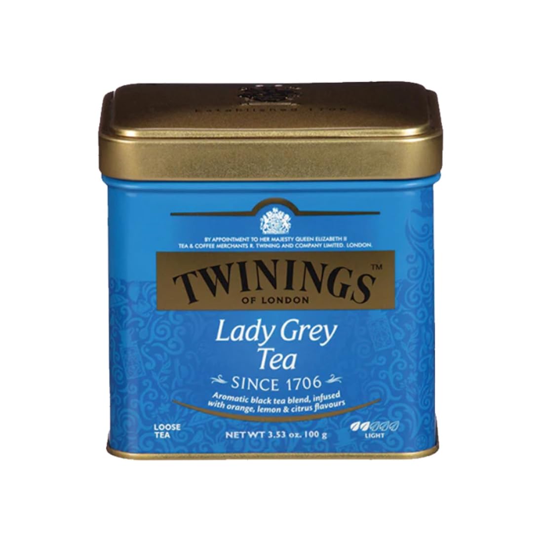 Twinings Lady Grey Loose Black Tea, 3.5 Ounce Tins (Pack Of 6), Lemon & Orange Peel, Caffeinated, Enjoy Hot Or Iced