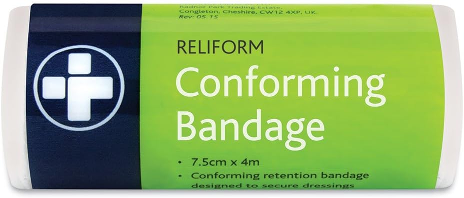 Reliance Medical Reliform Conforming Bandage - Strong Adhesive, Tearable By Hand, Versatile Medical Tape For First Aid, Sports And Injury Prevention, 7.5 Cm X 10 M, Pack Of 10
