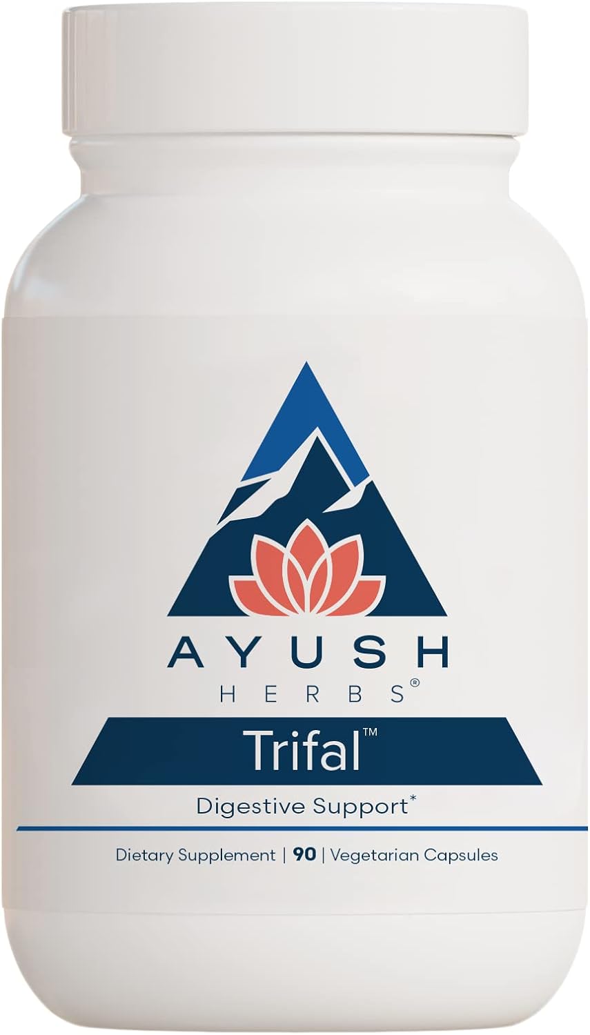 Ayush Herbs Trifal, Digestive Support Supplement for Women and Men, Capsules for Digestion, Intestinal Health, and Antioxidant Boost, Ayurvedic Herbs and Supplements, 90 Vegetarian Capsules