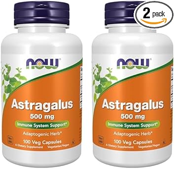 Now Supplements, Astragalus (Astragalus Membranaceus) 500 Mg, Immune System Support*, 100 Capsules (Pack Of 2)