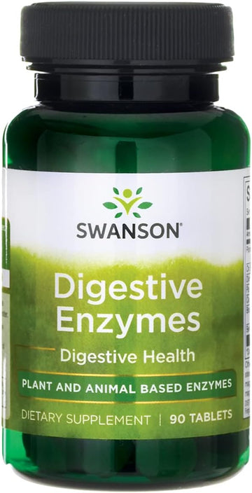 Swanson Digestive Enzymes - Promotes Digestive Health Support - Aids Healthy Digestion of Carbs, Proteins, & Fats - (90 Tablets)