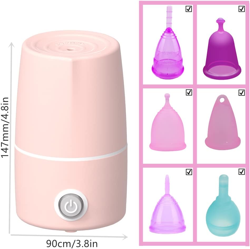 Mottery Menstrual Cup Sterilizer Period Cup Steamer Cleaner Machine High Temperature Wash Your Cup 99.9% Dirty 8 Minutes - Feminine Hygiene - Leak-Free (Pink Color) : Health & Household