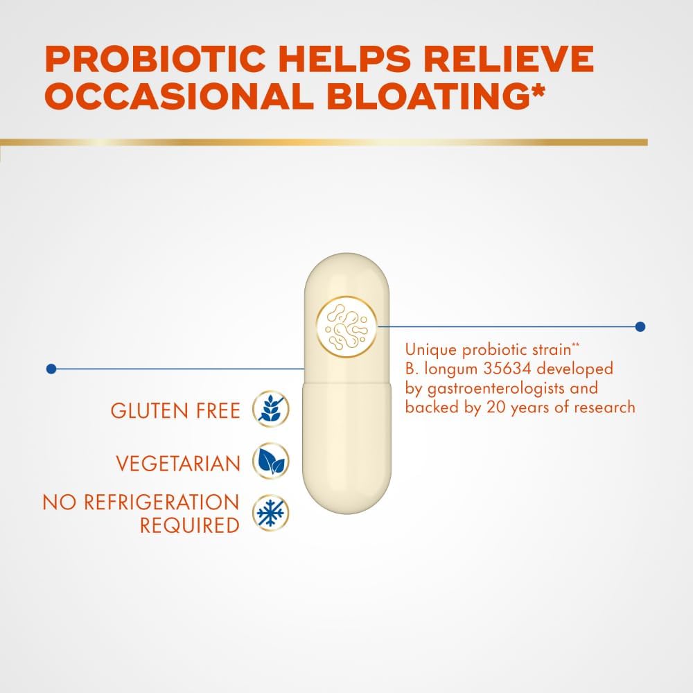 Align Probiotic Bloating Relief + Food Digestion, Probiotics For Women And Men, #1 Doctor Recommended Brand‡, Promotes Digestive Health And Helps Support The Metabolism Of Food*, 28 Capsules : Health & Household