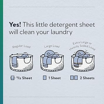 Earth Breeze Laundry Detergent Sheets Fresh Scent - 60 Loads No Plastic Jug Concentrated Laundry Detergent 30 Sheets