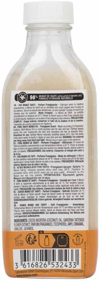 Hei Poa Pure Tahiti Monoï Oil Frangipani Scent 100Ml