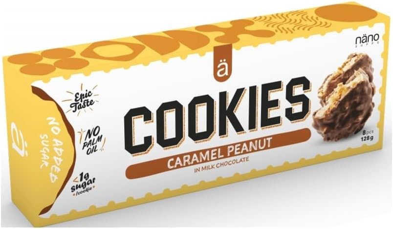 Nanosupps Protein Cookies (8X16G) Caramel Peanut - Functional Food - Protein Snacks