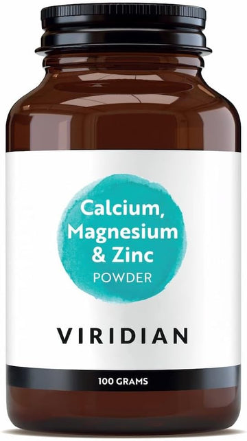 Viridian - Calcium Magnesium & Zinc Powder, 100G | With Vitamin C & Malic Acid | Supports Bone Health, Immunity & Cognitive Function | Skin, Hair, Nails & Eyes | Nutritionist Formulated
