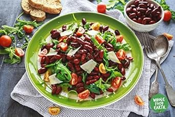 Wholefood Earth Organic Red Kidney Beans 500G Raw | Vegan | Gmo Free | Dark Red | High Fibre | High Protein | Certified Organic