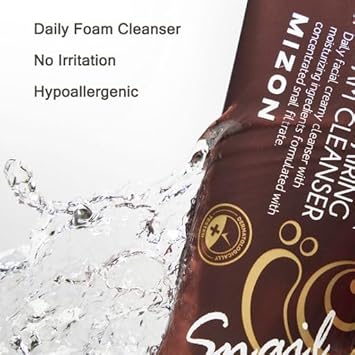 Mizon Snail Repairing Foam Cleanser, Korean Snail Face Wash, Mild And Soft Face Cleanser For Pores And Blackheads, Moisturizing Formula With Snail Filtrate And Soft Bubbles 2.02 Fl Oz. : Beauty & Personal Care
