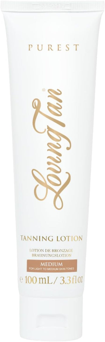 Loving Tan Purest Tanning Lotion, Medium – Sunless Tanner Made From 97% Certified Organic & Naturally Derived Ingredients, 5+ Self Tanner Applications, Cruelty Free, Vegan Friendly- 100 Ml