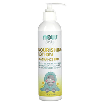 NOW Baby, Nourishing Baby Lotion, Fragrance Free, Paraben Free, 8 Fluid Ounces