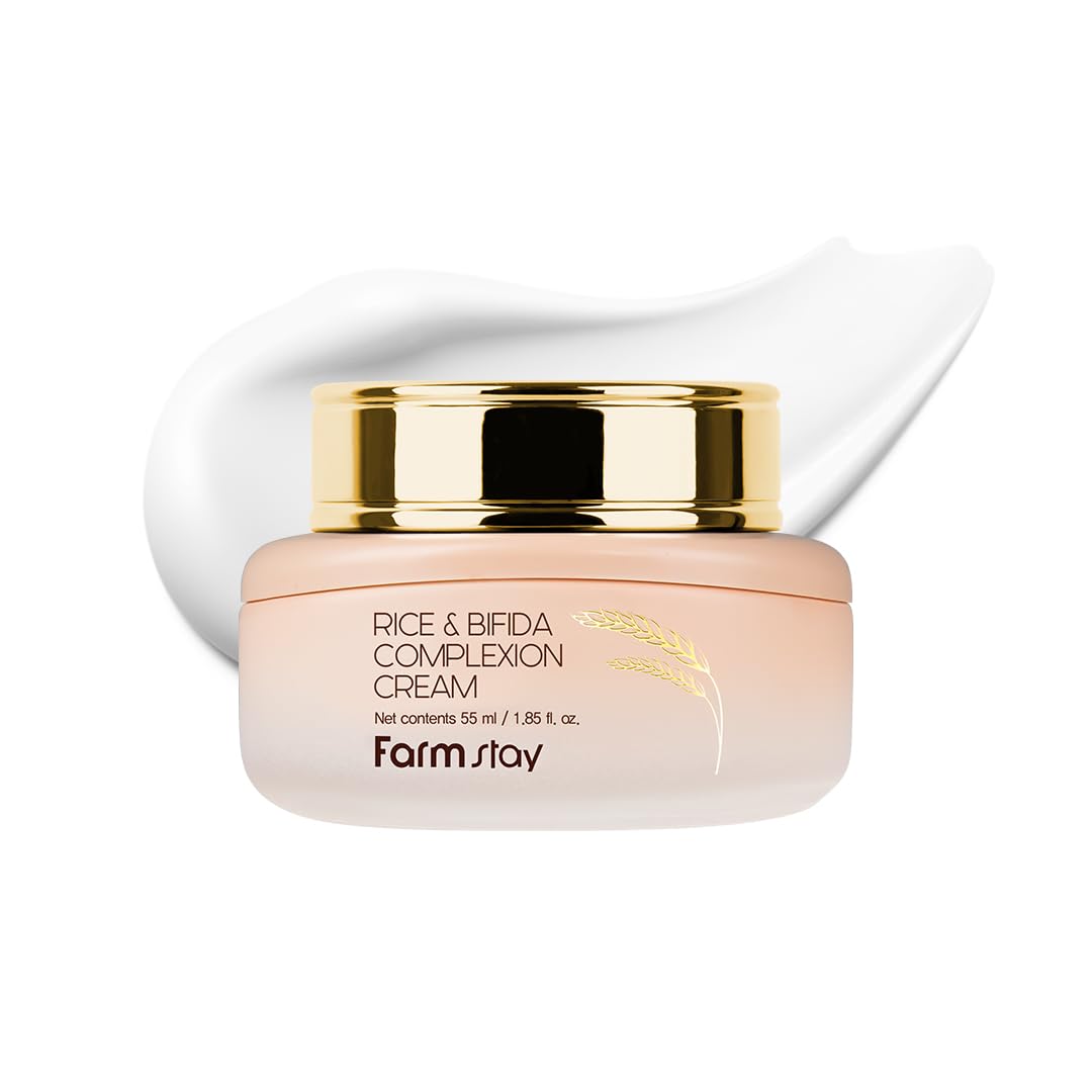 Farmstay Rice & Bifida Complexion Cream, Dark Spots Remover Correcting With Niacinamide, Skin Barrier Repair For Glow Skin, Rice Moisturizer For Face, For Women & Men, Korean Skin Care, 4.05 Fl. Oz