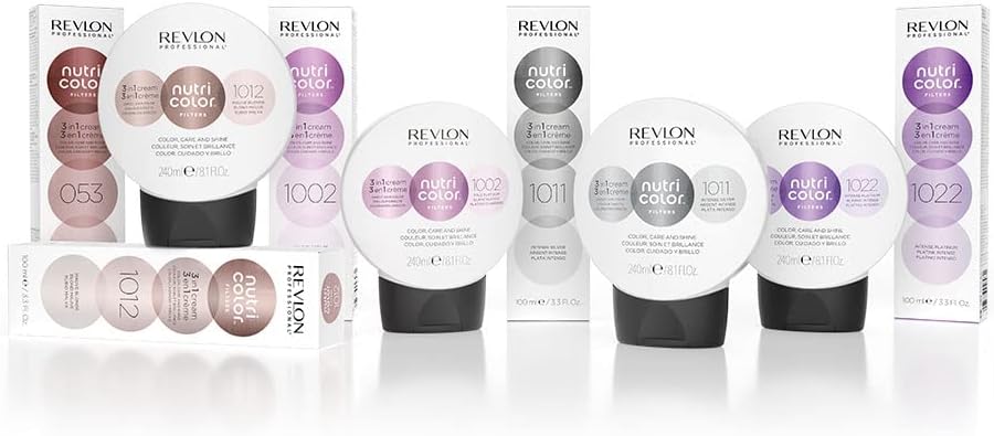 REVLON PROFESSIONAL Nutri Color Filters, Metallic Semi-Permanent Hair Color, 1002 Pale Platinum, 240 ml : Amazon.co.uk: Beauty