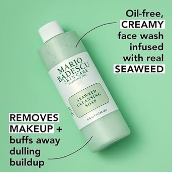 Mario Badescu Seaweed Cleansing Soap For All Skin Types |Creamy Cleanser That Gently Exfoliates |Formulated With Seaweed Grains & Bladderwrack Extract| 16 Fl Oz : Beauty & Personal Care
