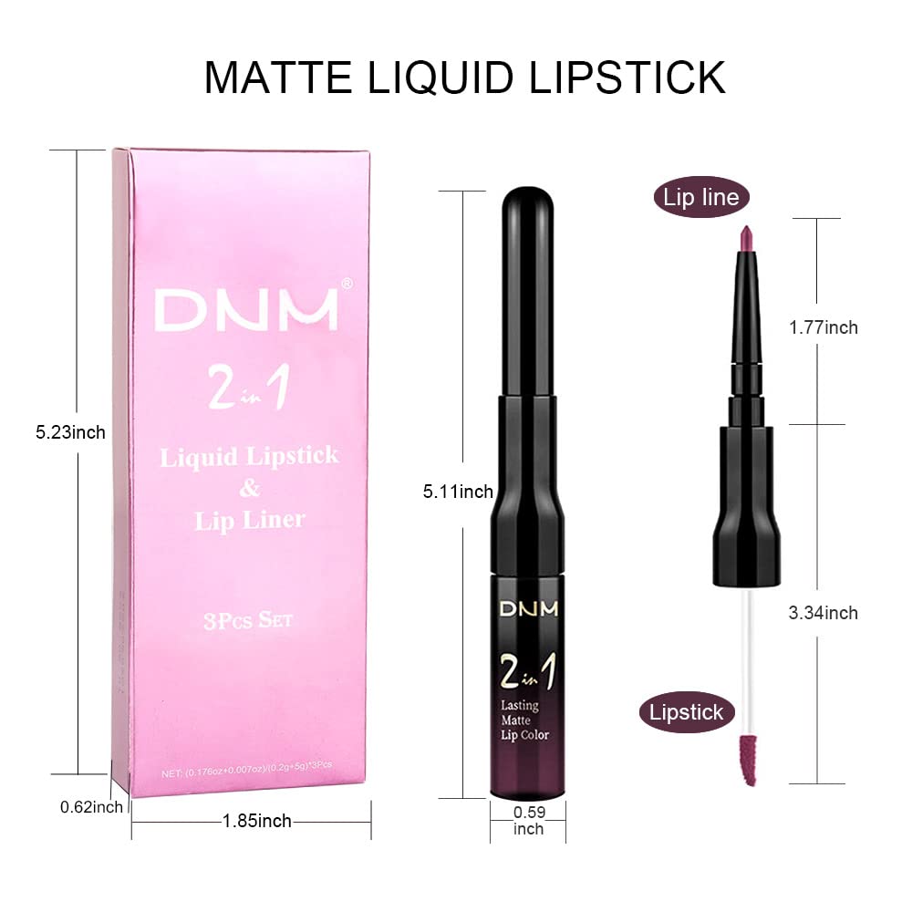 Evpct 1Pcs Dark Deep Brown Chocolate Matte Lip Liner And Liquid Lipstick Stain Makeup Set For Women, Long Lasting Smudge Proof Lipstick Labiales Matte Mate Larga Duracion Listip 24 Hours Originales,04 : Beauty & Personal Care