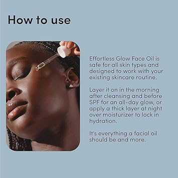 hers Effortless Glow Face Oil - Anti Aging Facial Oil for Glowing Skin - Softens, Hydrates, Smoothes Wrinkles - Contains Jojoba Oil, Tea Tree Oil, Rosehip - 2 Pack : Beauty & Personal Care