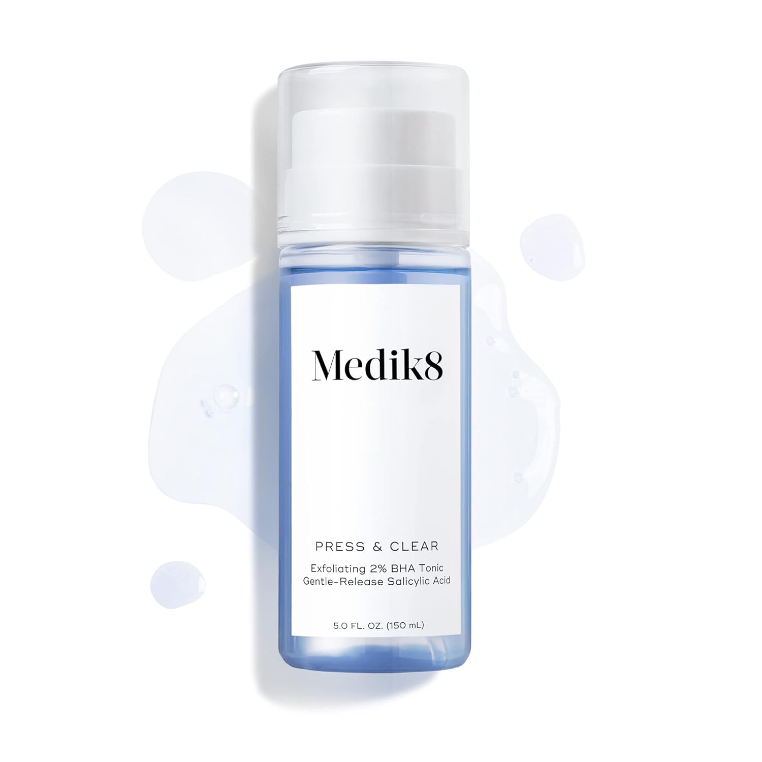 Medik8 Press And Clear - Clarifying Daily Facial Exfoliant - Exfoliating Bha Toner - Gentle-Release Salicylic Acid - Fast Action On Blemishes - 5 Oz : Beauty & Personal Care