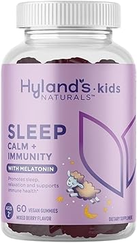 Bundle of Hyland’s Kids Cold & Cough, Day & Night Combo Pack, Ages 2+, Syrup Cough Medicine Grape + Kids - Sleep, Calm + Immunity, with Melatonin, Chamomile & Elderberry, 60 Vegan Gummies : Health & Household