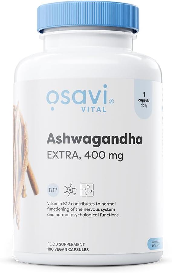 Osavi Ashwagandha Extra 400 mg – 180 Vegan Capsules | Stress & Wellbeing Support | Vegan Capsules with Ashwagandha & B12 to Enhance Stress Resilience | Mental Balance & Reduce Fatigue : Amazon.co.uk: Health & Personal Care