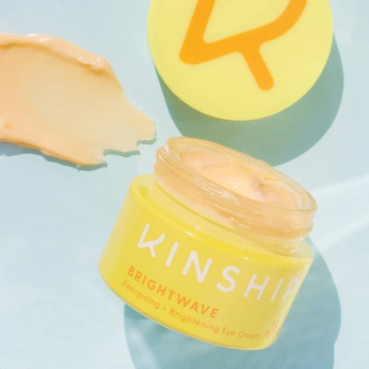 Kinship Brightwave Vitamin C Energizing + Brightening Eye Cream | Reduce Dark Circles & Puffiness | Diminishes Fine Lines & Under Eye Bags | Hydrating w/Antioxidants | Fragrance Free (0.5 Oz)