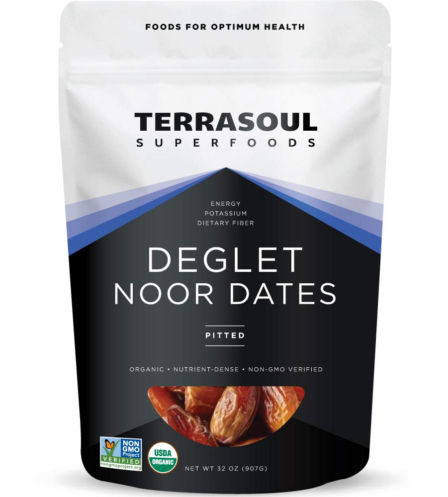Terrasoul Superfoods Organic Deglet Dates, 2 Lbs - Pitted | Fresh | Natural Sweetener