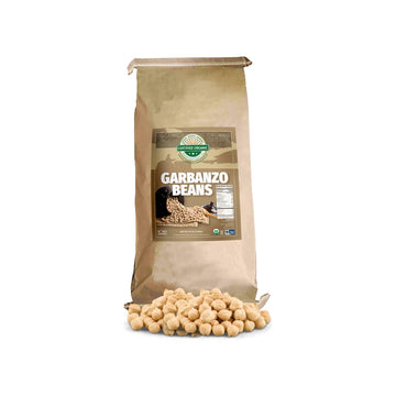 Mountain High Organics - 25 lb Bag, Certified Organic Dried Garbanzo Beans, Bulk, Non GMO, Vegan, Sproutable Dried Chickpeas, Plant Based Protein and Fiber