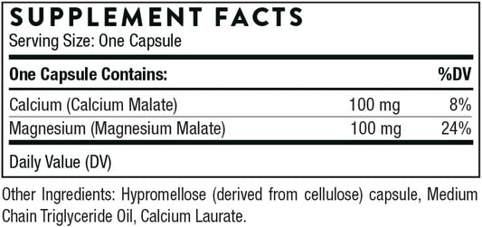 Thorne Calcium-Magnesium Malate - Gluten-Free Supplement With Magnesium & Calcium Supports Bone Health & Muscle Fatigue - 240 Capsules