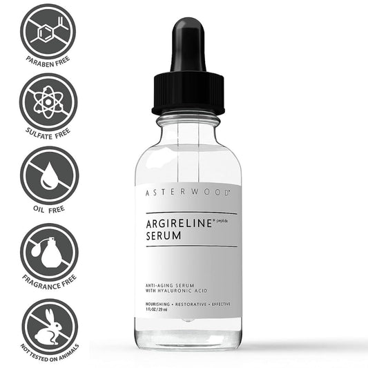 Argireline Peptide With Hyaluronic Acid Serum Face Care, Anti Wrinkle Face Serum, Dark Spot Remover & Face Brightening Serum, Facial Skin Care Products, 1 Oz Glass Bottle